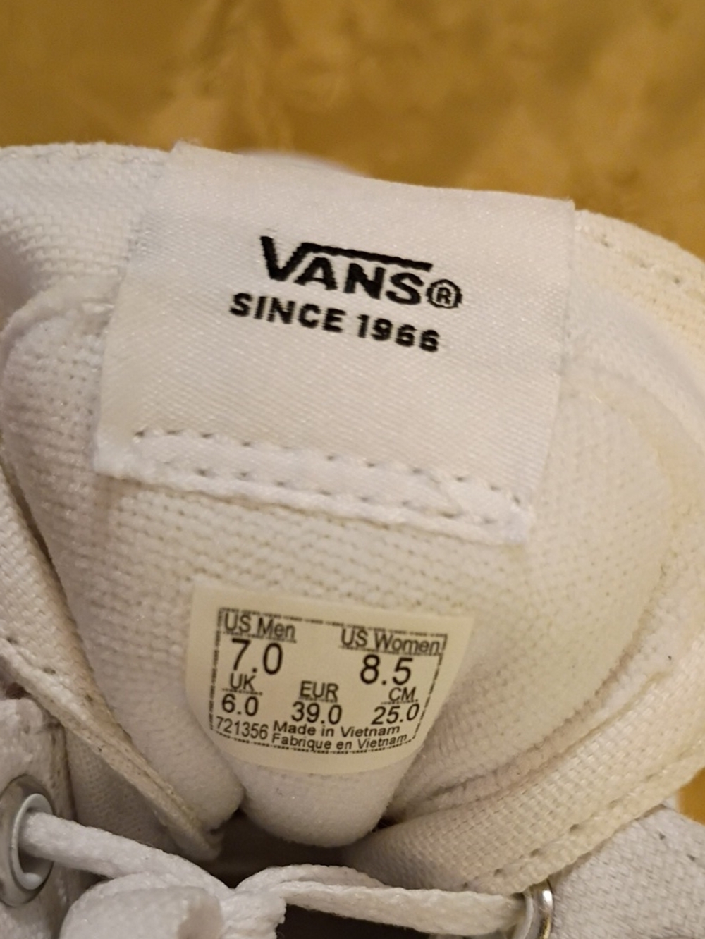 VANS Sk8-Hi Platform White Canvas High-Top Sneakers Women's 8.5 Men's 7.0 - Picture 9 of 10